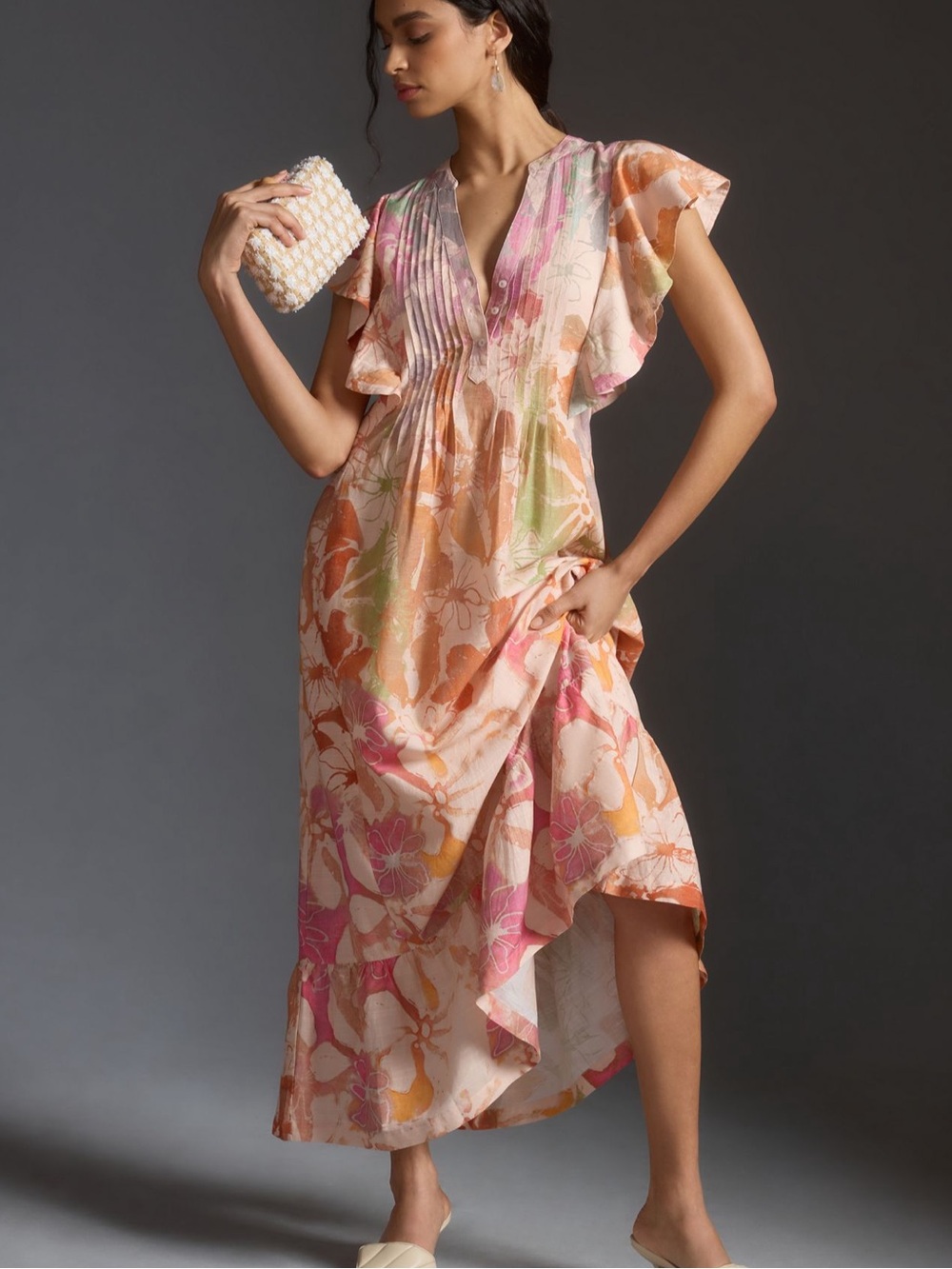 Anthropologie Maeve The Cassandra Maxi Dress Womens Size XS Floral Art to Wear - Picture 1 of 16